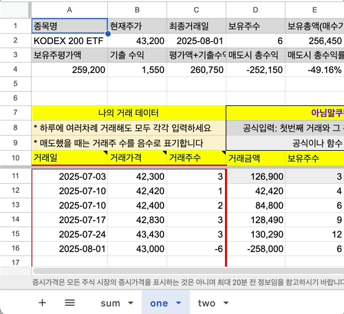 새로운 종목 추가